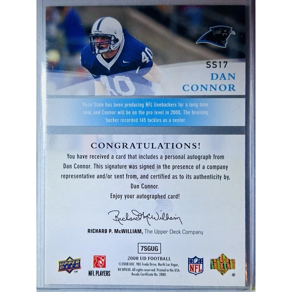 2008 Dan Connor Upper Deck Signature Shots Rookie Auto  PENN State NITTANY LIONS